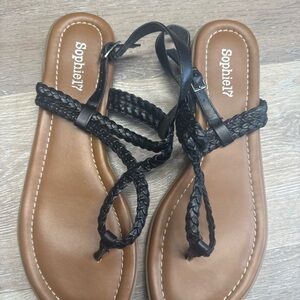 Sophie17 flat open toe sandals ankle strap open toe womens size 11 womens US